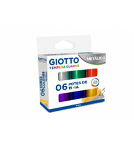Tinta guache tempera com 6 cores metálica 15ml Giotto