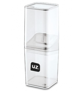 Porta escova com tampa divisórias slim translucida cristal Uz