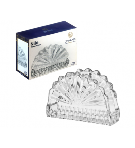 Porta guardanapo vidro transparente 12cm City Glass Premium