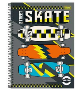 Caderno espiral capa dura 16 matérias 256 folhas pepper masculino diversos Tilibra