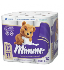 Papel higiênico folha dupla com 12 30m Mimmo