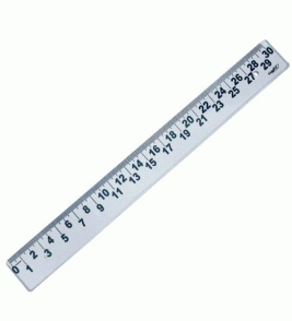 Régua 30cm transparente números grandes cristal Maxcril/Waleu