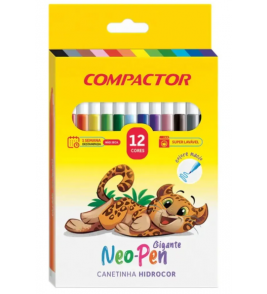 Hidrocor 12 cores neo pen lavável Compactor