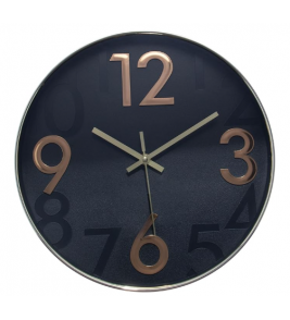 Relógio de parede donum 30.5cm preto dourado Lyor