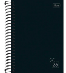 Agenda espiral spice preta 160 folhas m6 Tilibra