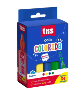 Cola colorida 23gr com 4 cores lavável Tris