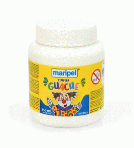 Tinta guache tempera branco 250ml Maripel