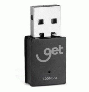 Adaptador rede usb wireless 300mbps 2.4ghz Get