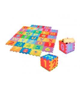 Tapete e.v.a alfanumérico 28x28cmx5mm 36 peças Evamax