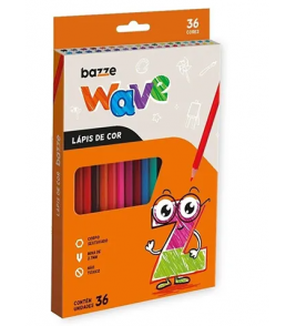 Lápis de cor 36 cores wave sextavado Bazze