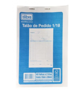 Talão de pedido 1/18 médio 40 folhas 2 vias Tilibra