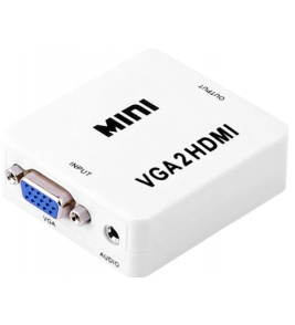 Conversor vga f x hdmi f + saída áudio branco Rontek