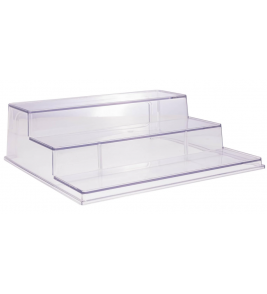 Organizador multinível transparente com 3 degrau 26x23.5x8cm Lyor