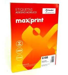 Etiqueta adesiva laser 25.4x66.7mm caixa com 100 folhas 6180 Maxprint