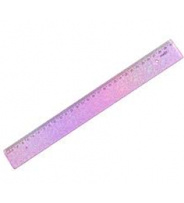 Régua 30cm plástica new line holográfica glitter cores Maxcril Waleu 