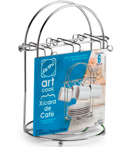 Suporte para xicaras café e pires art cook cromado Arthi
