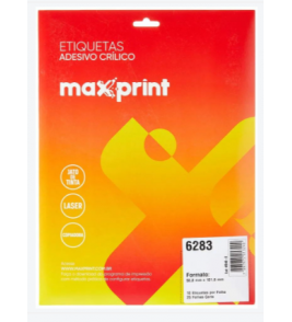 Etiquetas adesivas laser 50.8x101.6mm caixa com 25 folhas (6283) Maxprint