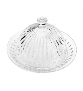 Quejeira cristal empire com tampa 20cm transparente Lyor