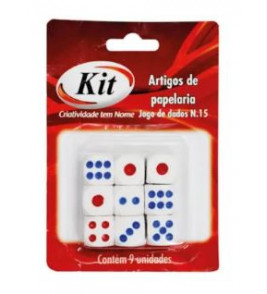 Jogo de dados numero 15 com 9 unidades Kit