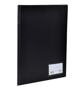 Pasta catalogo 1/2 oficio com 2 colchetes preto 10 envelopes Acp