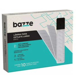 Lamina para estilete larga 18mm com 10 peças b4012 Bazze