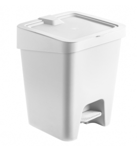 Lixeira plástica com pedal slim 8 litros branco Uz 