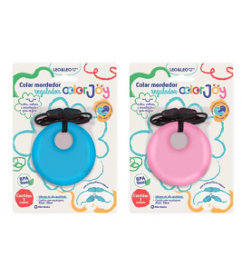 Colar mordedor sensorial colorjoy cores Leo e Leo