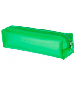 Estojo quadrado plástico transparente lights verde neon Acp