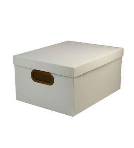 Caixa organizadora média linho cinza 38x29x18.5cm Dello