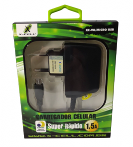 Carregador para smartphone micro usb xccpv8 61621 