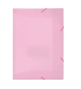 Pasta oficio com elástico linho rosa pastel Dello