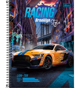 Caderno espiral capa dura 16 matérias 256 folhas unid.  X-Racing Tilibra