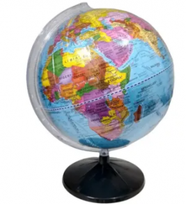 Globo terrestre politico tátil braile 30cm plástico Libreria