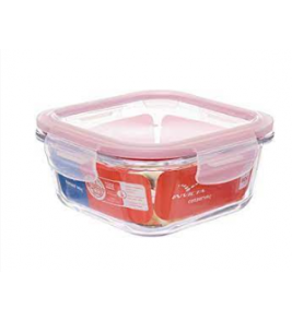 Pote quadrado vidro hermética 800ml com tampa 158x158x73 Invicta