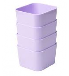 orta objetivo quadrado kit com 4 lilás pastel Dello