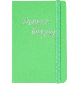 Caderno fitto capa dura 1/4 sem pauta 80 folhas neon verde Maxprint
