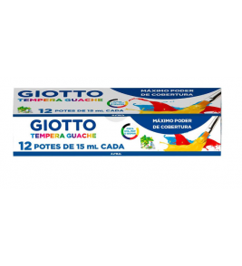 Tinta guache tempera com 12 cores 15ml Giotto