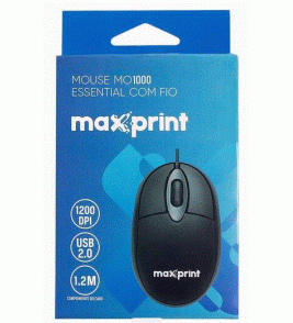 Mouse usb essential 1200 dpi mo1000 preto Maxprint
