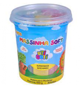 Massa de modelar soft pote com 5 cores 100g cada Uti Guti