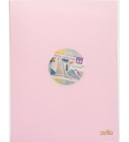 Pasta catalogo linho rosa com 30 envelopes a4 Delllo