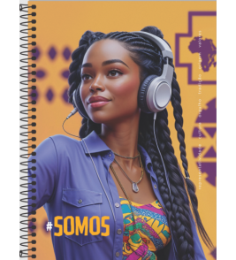 Caderno espiral capa dura 12 matérias 192 folhas somos movimento 3B