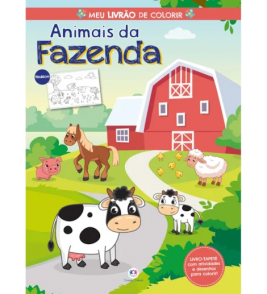 Livro tapete com atividades animais da fazenda Ciranda Cultural
