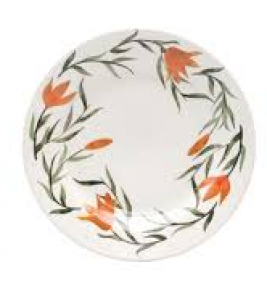 Prato sobremesa porcelanizado lírios 18cm Biona