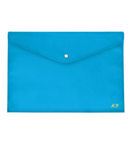 Pasta envelope a4 com botão azul Acp