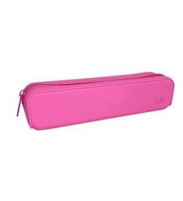 Estojo retangular pequeno silicone pink neon Acp