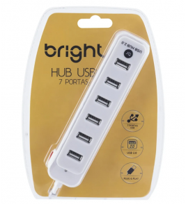 Hub 07 portas USB branco Bright