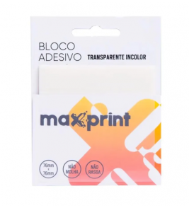 Bloco adesivo transparente 01 bloco com 50 folhas 76x76mm Maxprint