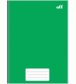 Caderno brochura capa dura 1/4 96 folhas off verde 3B