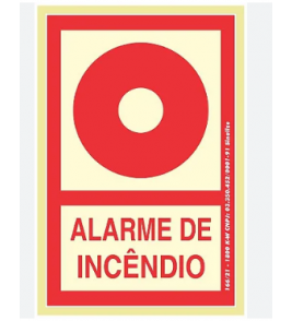 Placa sinalizadora fotoluminescente 13.5x20cm (alarme de incêndio) Sinalize  