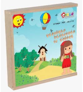 Alfabeto ilustrado libras 80 peças mdf Carlu